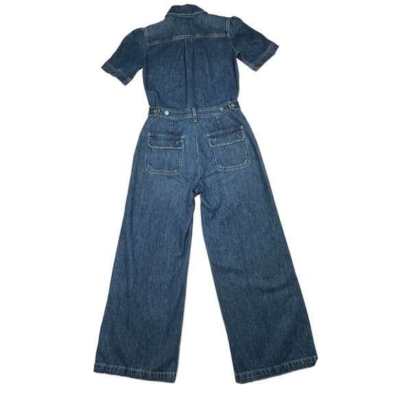 NWOT CITIZENS OF HUMANITY Miki Short Sleeve Wide Leg Denim Jumpsuit Size 8 - Picture 4 of 16